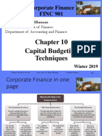 Corporate Finance FINC 901: Capital Budgeting Techniques