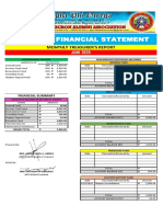 Apo-Doaa Financial Statement: Monthly Treasurer'S Report