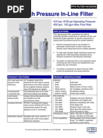 PFH High Pressure In-Line Filter: 615 Bar, 8700 Psi Operating Pressure 450 LPM, 120 GPM Max Flow Rate