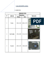 Cuadro de Dimensiones de Los Ambientes PDF