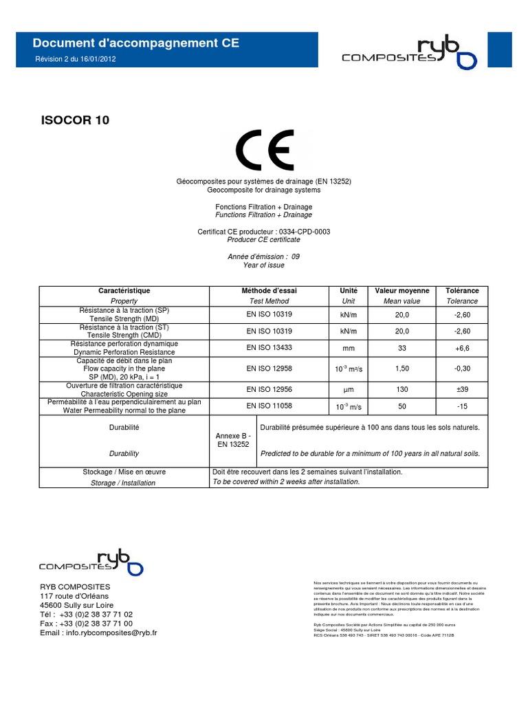Géocomposite ISOCOR 10 pour drainage | PDF | La nature | Science