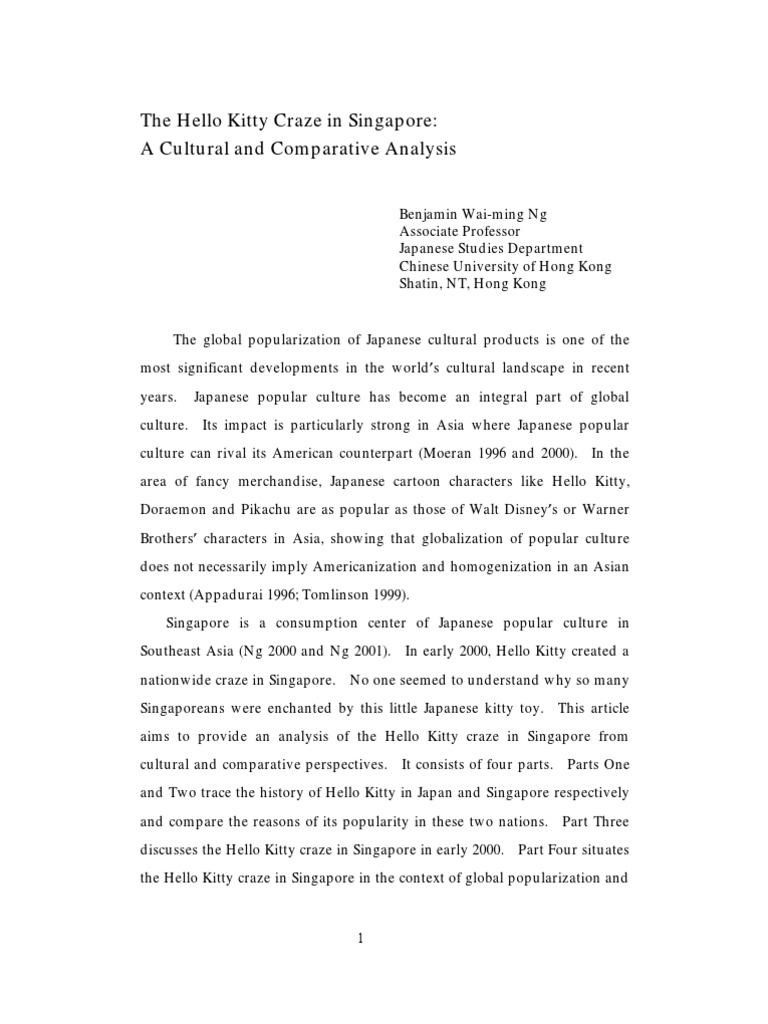 Hello Kitty's Cultural Impact in Singapore | PDF | Singapore | World ...