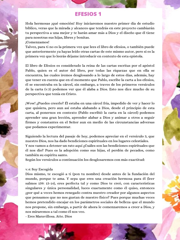 Est Efesios 1 Pdf Cristo Titulo Pablo El Apostol