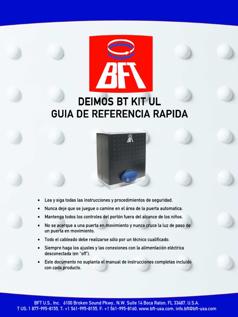 Manual de Instalación Deimos BT PDF Engranaje Control remoto — free download