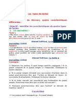 La Typologie Textuelle Caracteristiques de Quatre Types de Texte Corrections Par Idoubiya Rachid