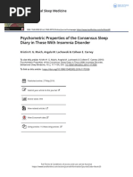 Psychometric Properties of The Consensus Sleep Diary in Those With Insomnia Disorder