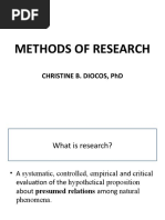 Methods of Research: Christine B. Diocos, PHD