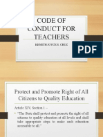 Code of Conduct For Teachers: Keneth Joyce S. Cruz