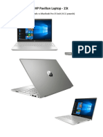 HP Pavilion Laptop - 15T: Weight Comparison: 4.25 Pounds Vs Macbook Pro 15 Inch (4.02 Pounds)