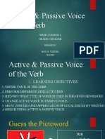 Active & Passive Voice of The Verb: Week 1 Lesson 2 Grade 9 English