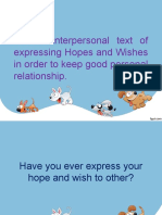 Written Interpersonal Text of Expressing Hopes and Wishes in Order To Keep Good Personal Relationship