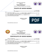 Certificate of Good Moral: Duquit High School