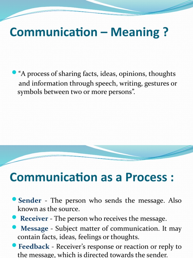 Communication - Meaning ? | PDF | Communication | Fax
