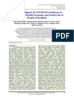 A Study On Impact of COVID-19 Lockdown On Psychological Health, Economy and Social Life of People in Kashmir