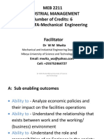 Course Outlines-Industrial Management