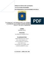 Analisis de La Estabilidad de Las Labores Subterraneas A Partir de Las Clasificaciones Geomecanicas en El Nivel N°1 de Mina Paredones PDF