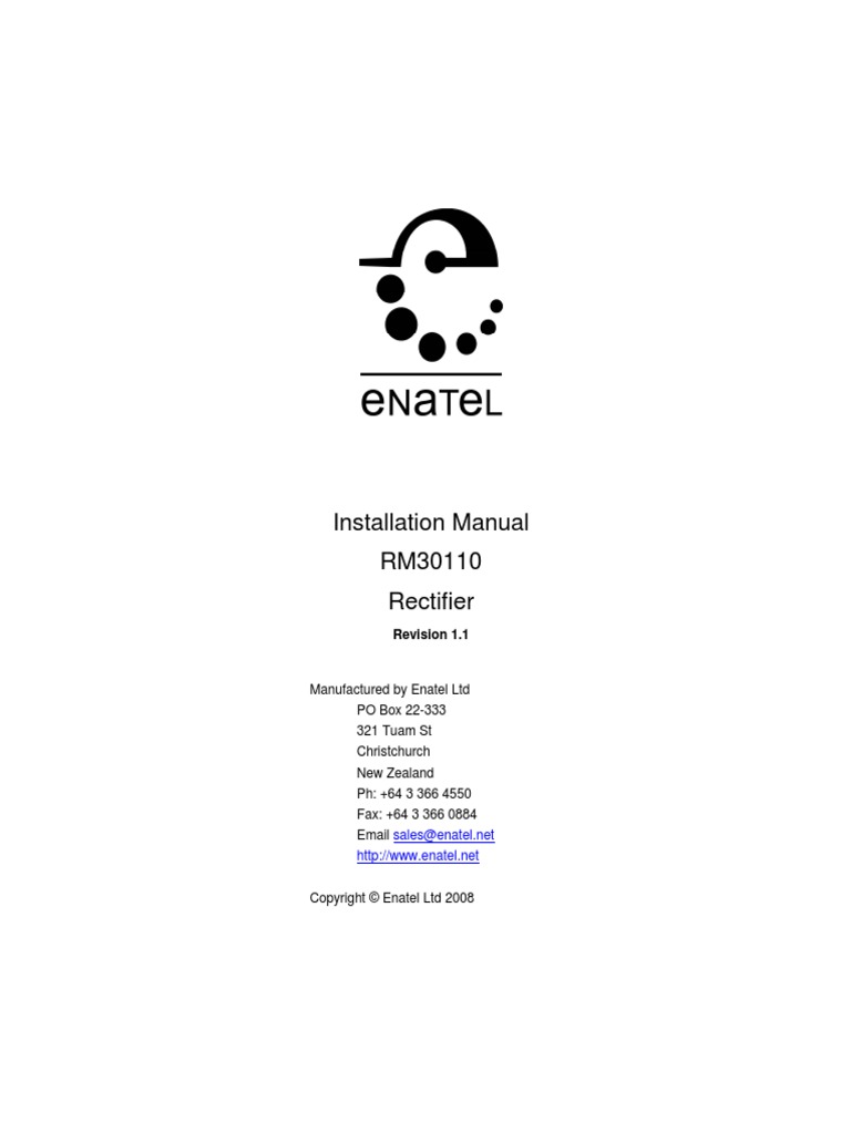 Installation Manual RM30110 Rectifier | PDF | Rectifier | Alternating ...