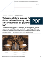 Webserie Chilena Expone "La Muerte" de Las Universidades y Cómo Mutaron en "Productoras de Papers Que Nadie Lee"