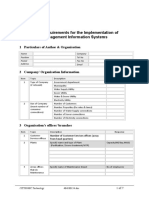Information Requirements For The Implementation of CITYSONIC Management Information Systems