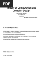 Theory of Computation and Compiler Design - Introduction PDF