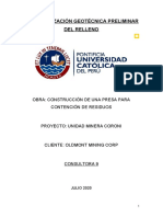 Consultora 9 - Unidad Minera Coroni - Parametrización Geotécnica Preliminar Del Relleno