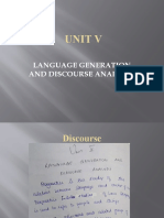 Unit V: Language Generation and Discourse Analysis