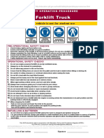 Forklift Safety Operating Procedure