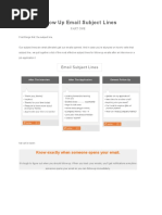 Follow Up Email Subject Lines