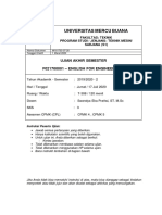 Universitas Mercu Buana: Ujian Akhir Semester F021700001 - English For Engineering I