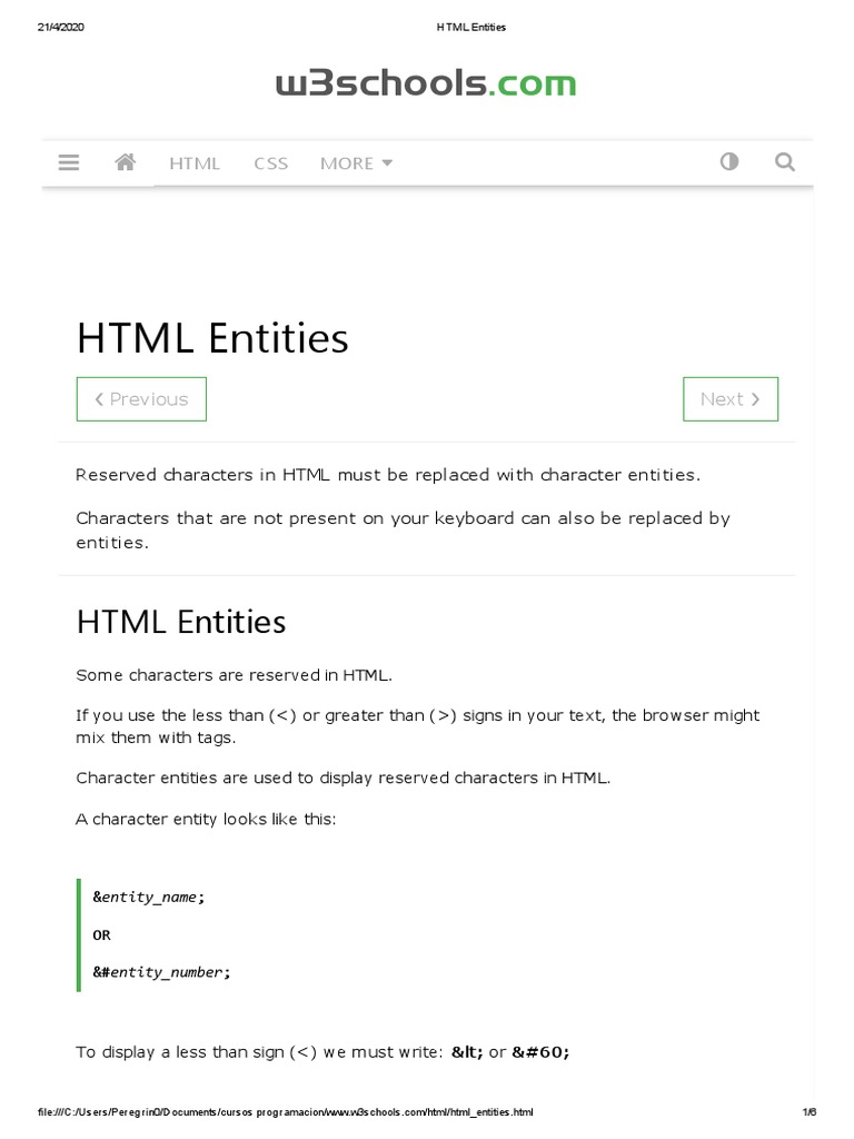 Html Entities Pdf Pdf Bootstrap Front End Framework Html