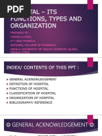 Hospital - Its Functions, Types and Organization