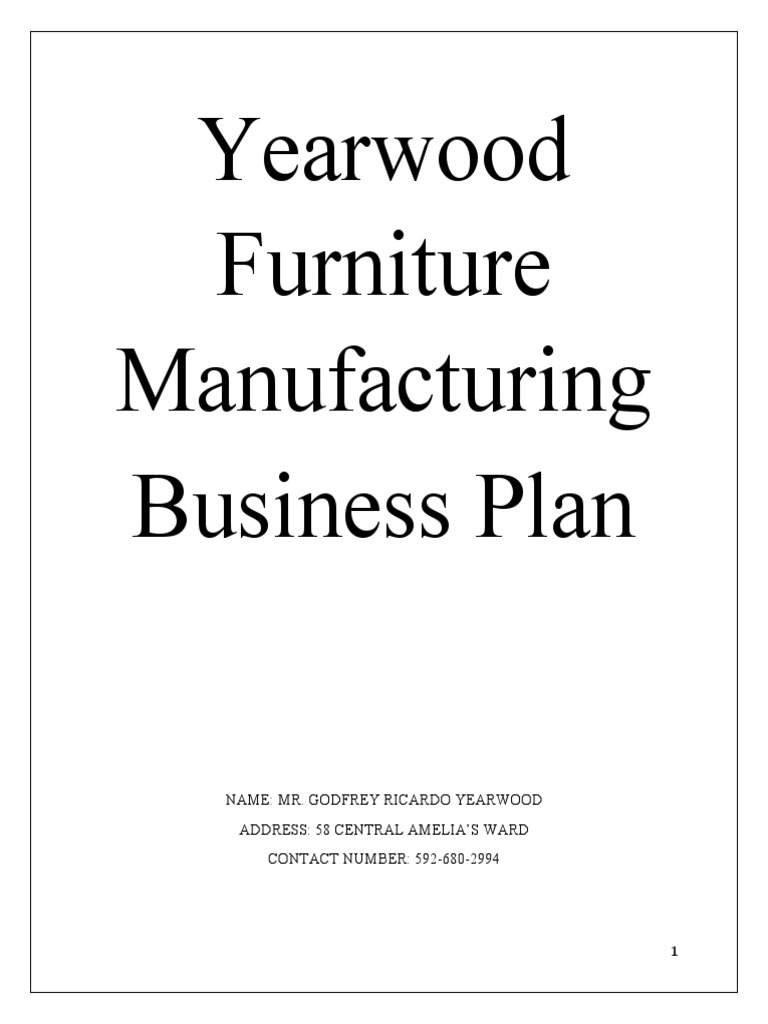 office furniture manufacturing business plan