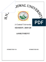 A Central University: SESSION: 2019-20 Assignment