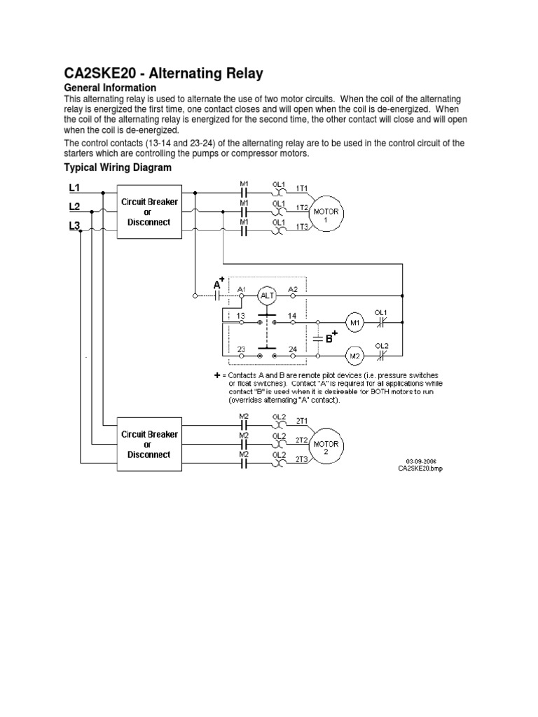 Diagrama de fiação de relé alternado
