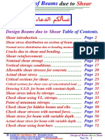 Design of Beams due to Shear Table of Contents