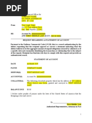 Statement of Account