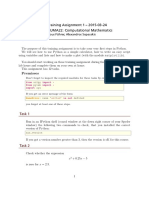 Training Assignment 1 - Computational Mathematics