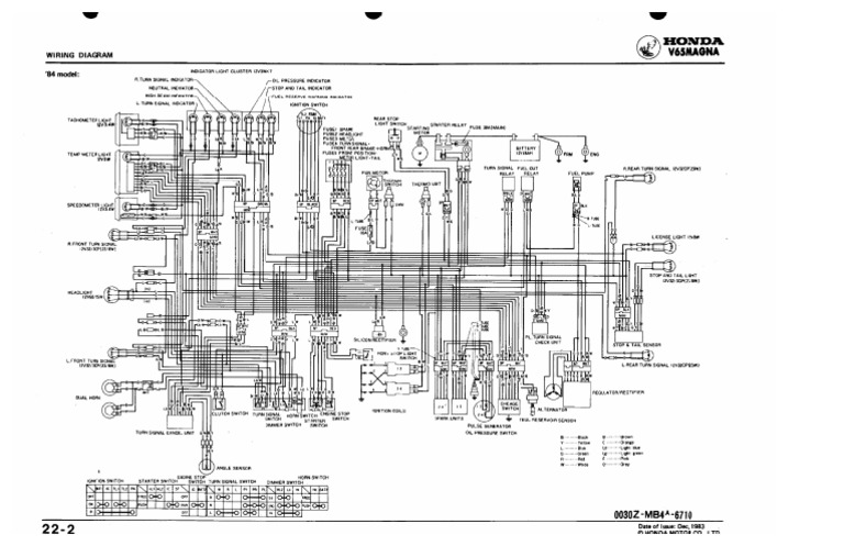 Honda Magna V65 Electrical Diagram Model 1984 | PDF