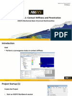 Workshop 03.1: Contact Stiffness and Penetration: ANSYS Mechanical Basic Structural Nonlinearities