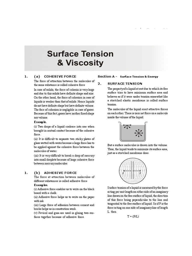 ST, Viscosity | PDF | Surface Tension | Viscosity