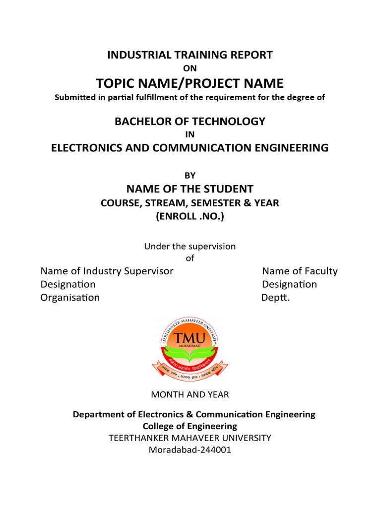 B.Tech ECE Training Report | PDF | Academic Degree | Engineering