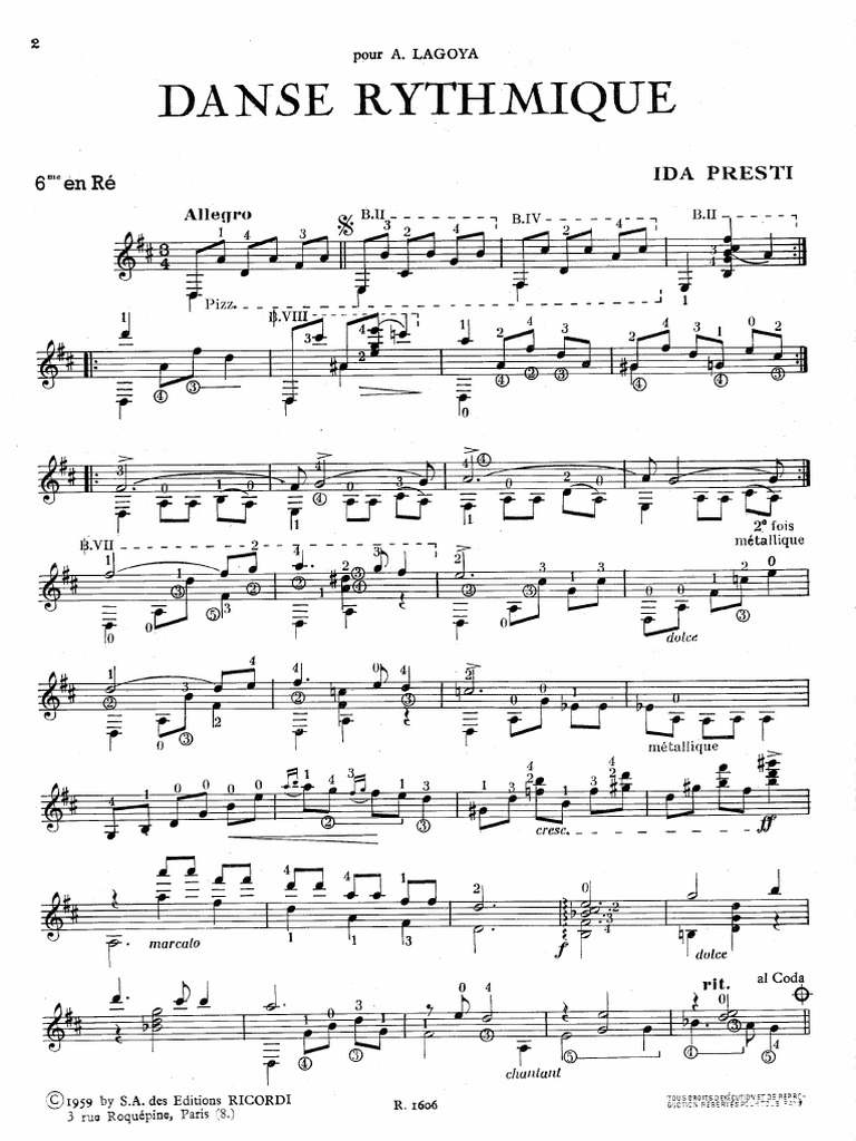 Ida Presti - Danse Rythmique 39 Pour A Lagoya 39 PDF | PDF