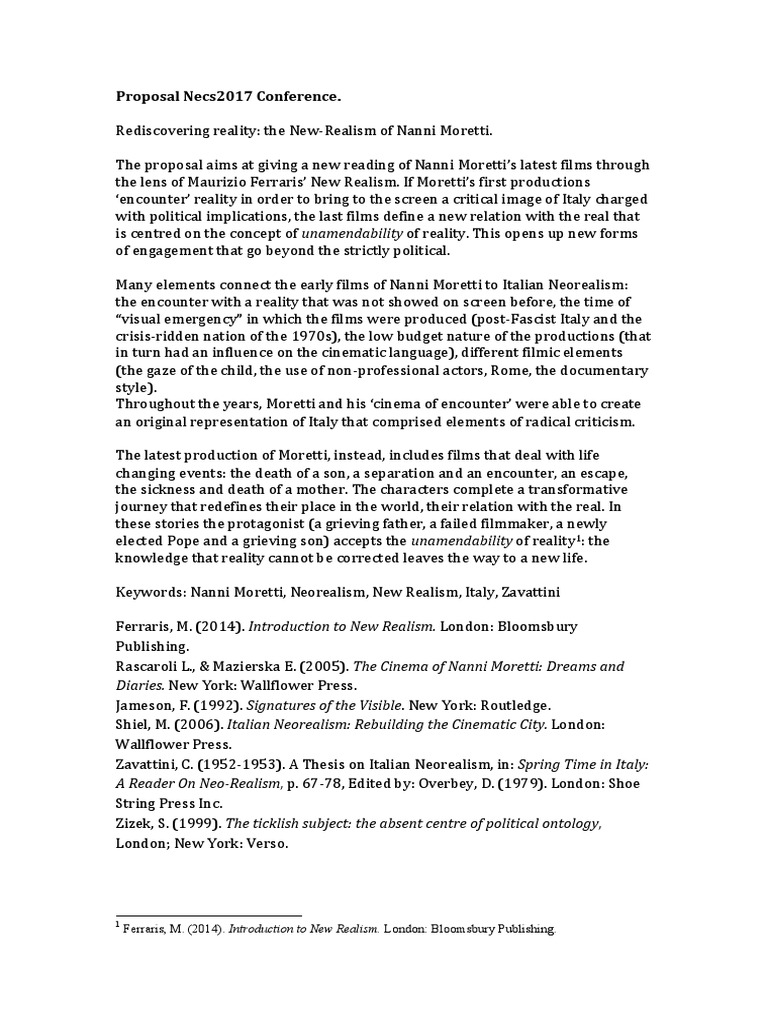 Rediscovering Reality The NewRealism of PDF PDF Realism (Arts) Cinema