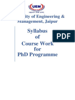 University of Engineering & Management, Jaipur: Syllabus of Course Work For PHD Programme