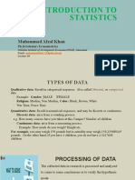 Introduction To Statistics: Muhammad Afzal Khan