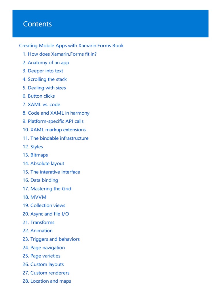 Xamarin.Forms Mobile App Guide | PDF | Xamarin | Extensible Application ...