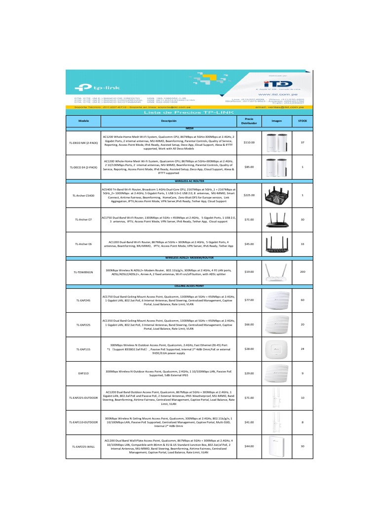 Lista de Precios Junio PDF Wi Fi Usb