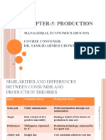 Chapter-5: Production: Managerial Economics (Bus-525) Course Convener: Dr. Tamgid Ahmed Chowdhury