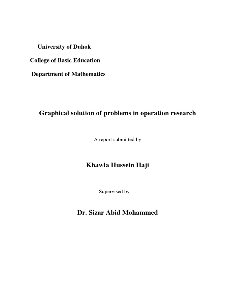 Graphical Solution of Problems in Operation Research | PDF | Linear ...
