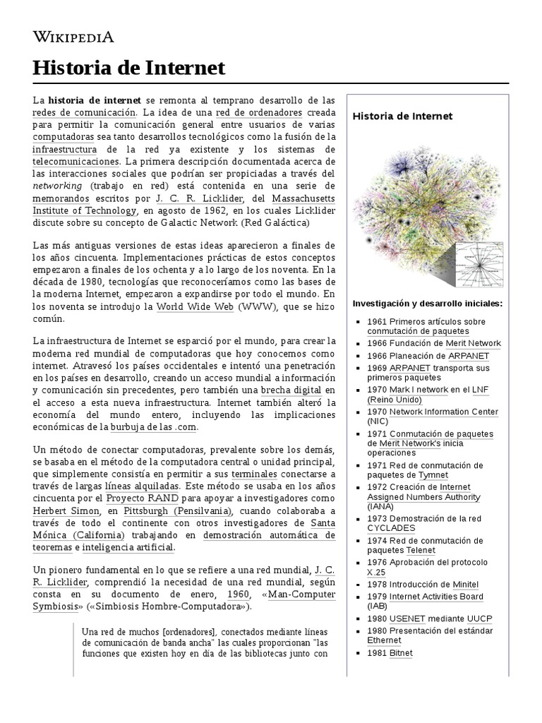Historia de Internet | PDF | Red mundial | Internet y web